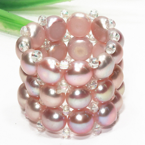 Ring aus Süßwasserperlen, Perlenring, Perlen, 4156 - zum Schließen ins Bild klicken